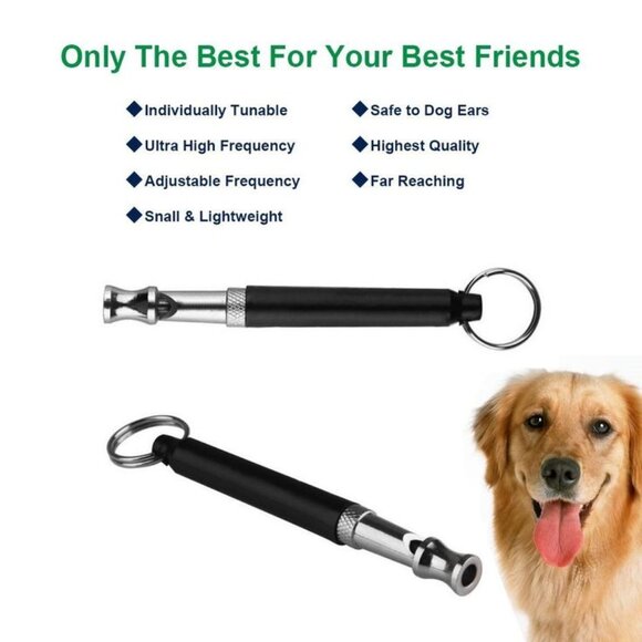 NEW (2PCS) KEYCHAIN DOG TRAINING WHISTLES ULTRASONIC SOUND ADJUSTABLE PITCHES - Picture 1 of 7
